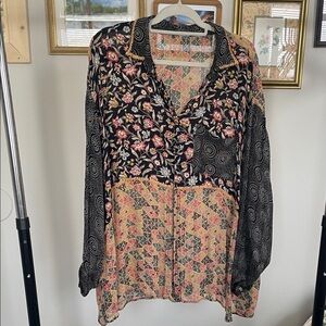 Vintage Floral Patchwork Women's Top